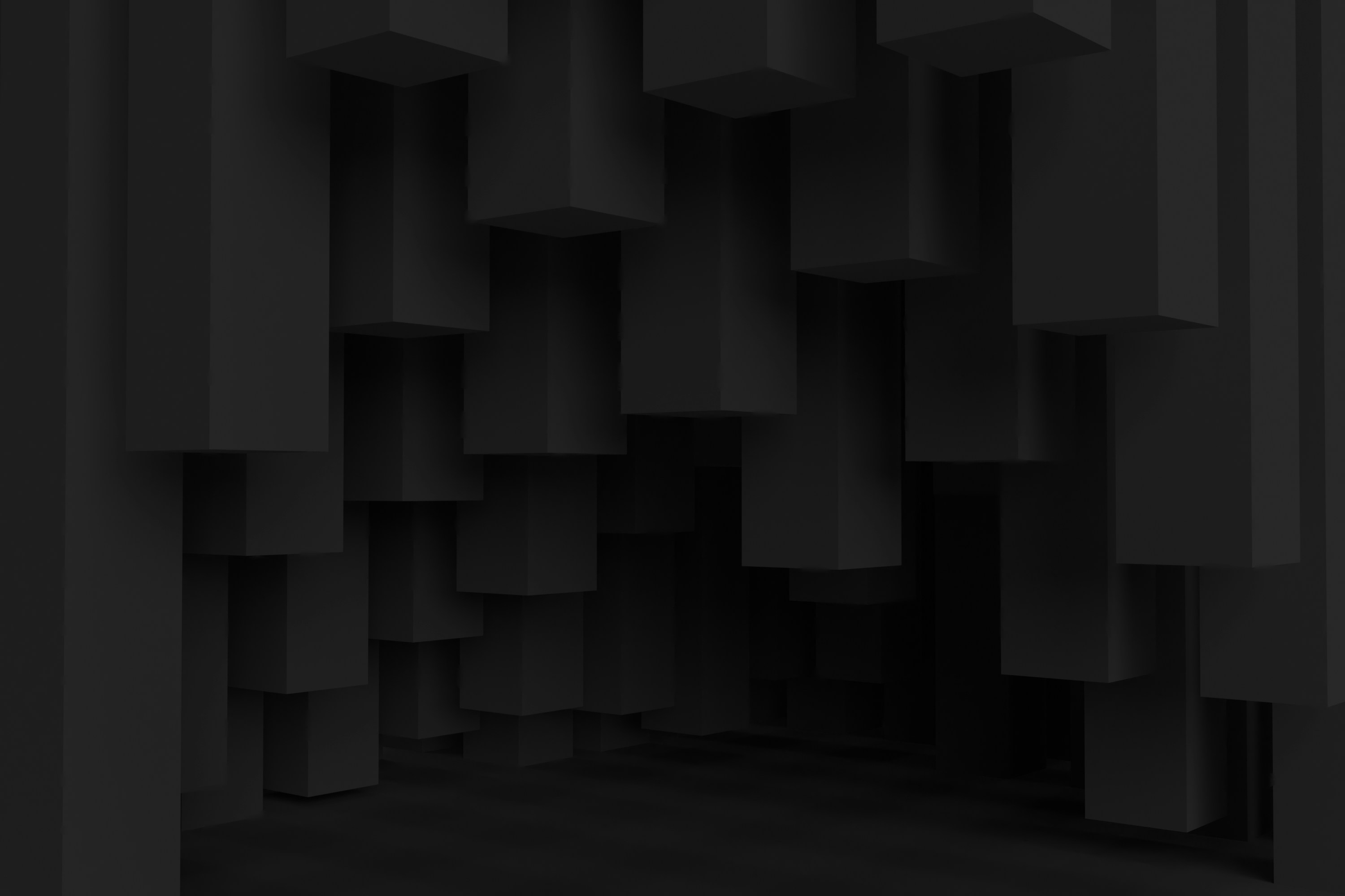 Abstract, floating boxes